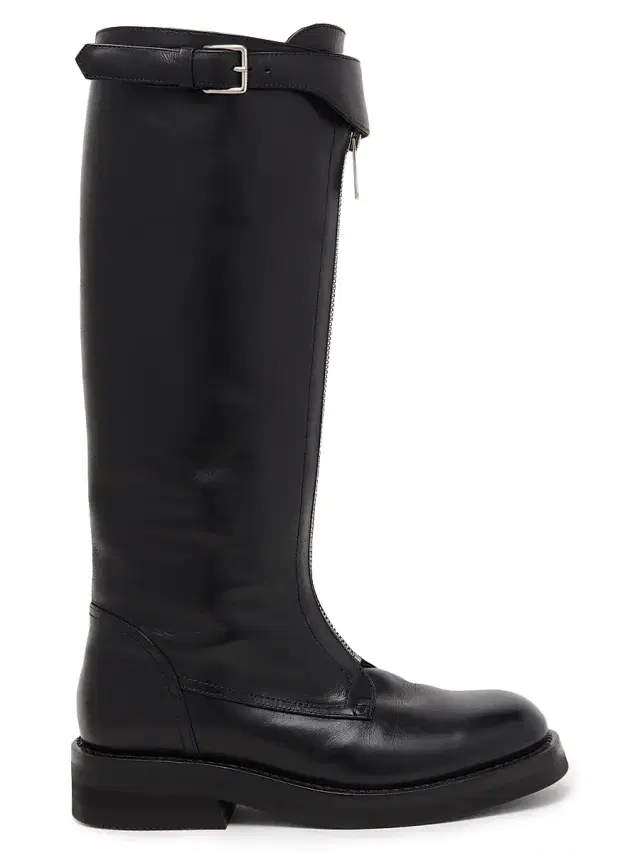 Women's Leather Knee-High Boots - Black