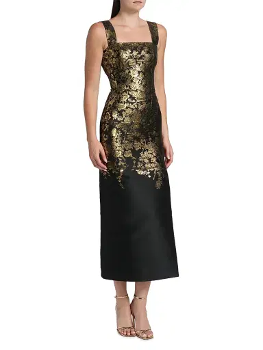 Adam Lippes Women's Floral Brocade Shealth Dress | Thumbnail 4