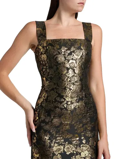 Adam Lippes Women's Floral Brocade Shealth Dress | Thumbnail 6