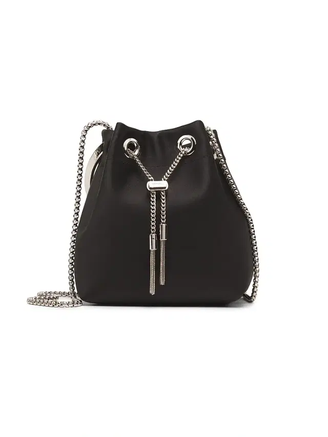 Jimmy Choo Women's Bon Bon Satin Convertible Top Handle Bag - Black Silver