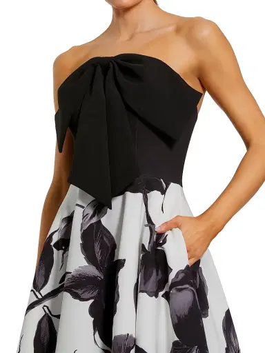 Mac Duggal Women's Ieena Floral Crepe Strapless Cocktail Dress | Thumbnail 3