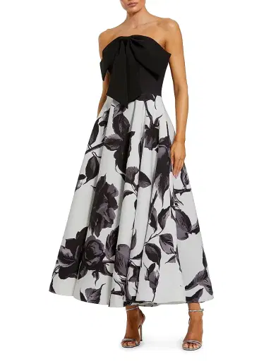 Mac Duggal Women's Ieena Floral Crepe Strapless Cocktail Dress | Thumbnail 1