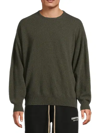 Fear of God Men's Fine-Knit Wool Crewneck Sweater - Off Black | Thumbnail 3 Fear of God Men's Fine-Knit Wool Crewneck Sweater - Off Black | Thumbnail 3