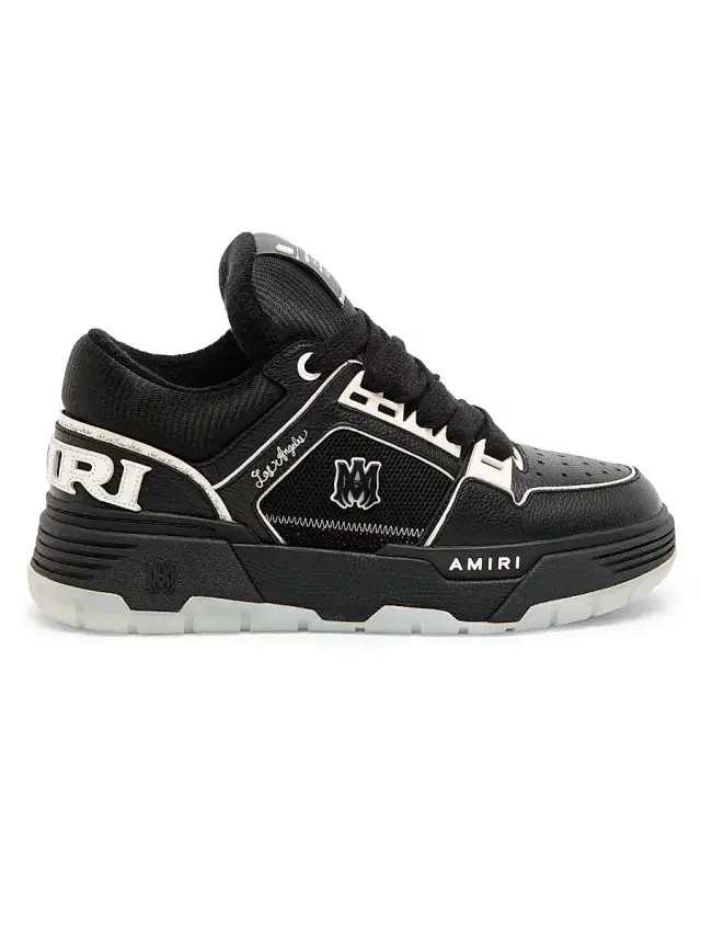 Amiri Men's MA-1 Leather Low-Top Sneakers - Black