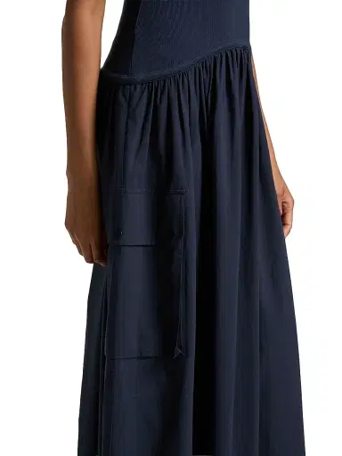 Ramy Brook Women's Simonne Cotton-Blend A-Line Maxi Dress - Navy | Thumbnail 6