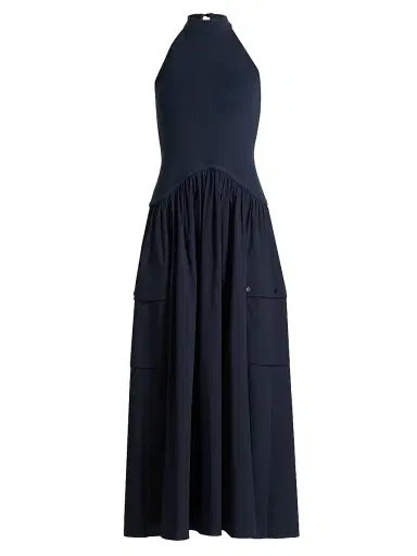 Ramy Brook Women's Simonne Cotton-Blend A-Line Maxi Dress - Navy | Thumbnail 1