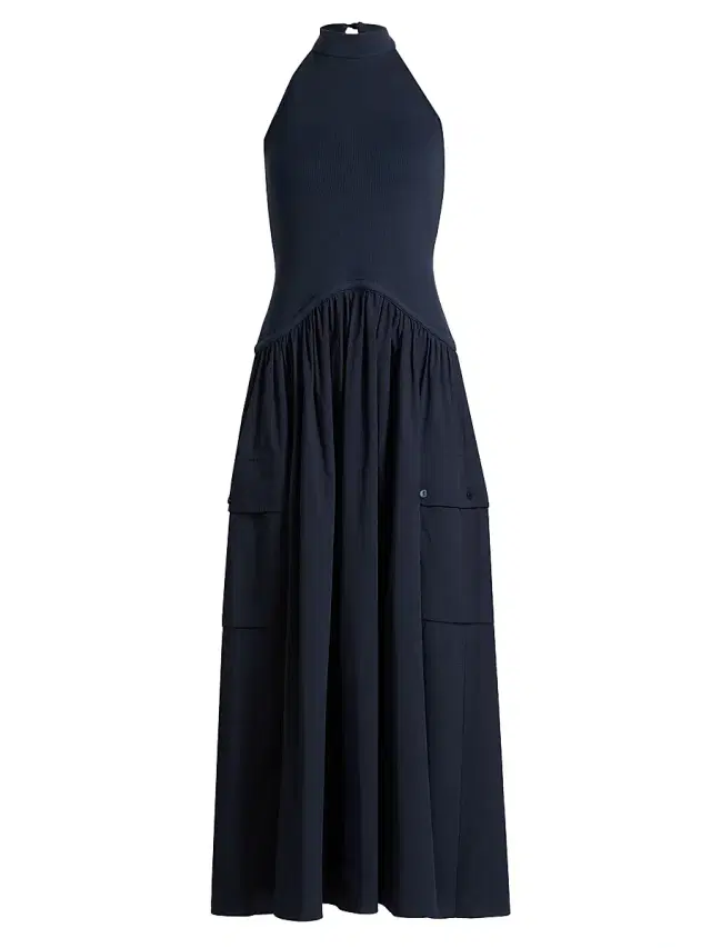 Ramy Brook Women's Simonne Cotton-Blend A-Line Maxi Dress - Navy