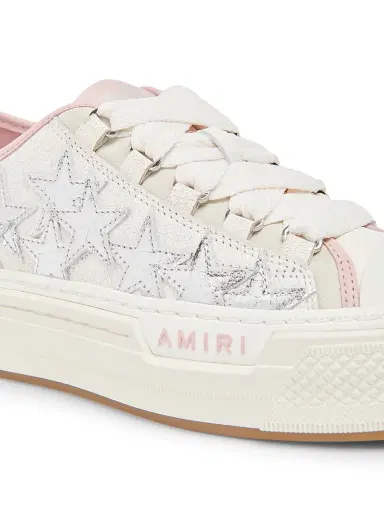 AMIRI Women's Metallic Stars Court Leather Platform Low-Top Sneakers - Pink - Size 11 | Thumbnail 5