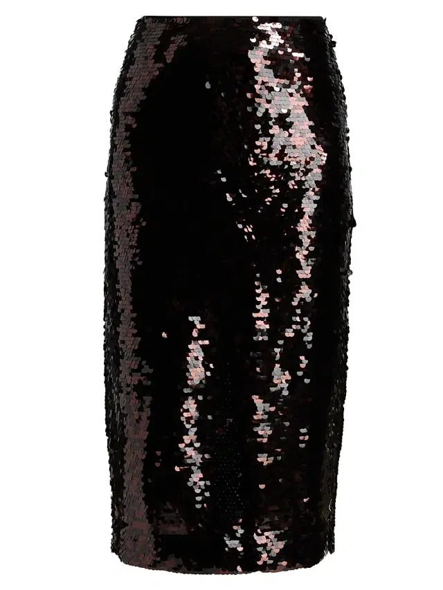 Staud Women's Ciara Sequined Pencil Skirt - Espresso Black