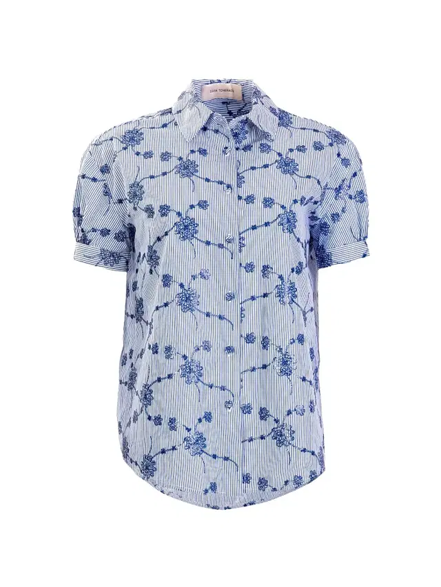 Silvia Tcherassi Women's Ileana Floral-Embroidered Poplin Blouse - Embroidered Mini Flowers