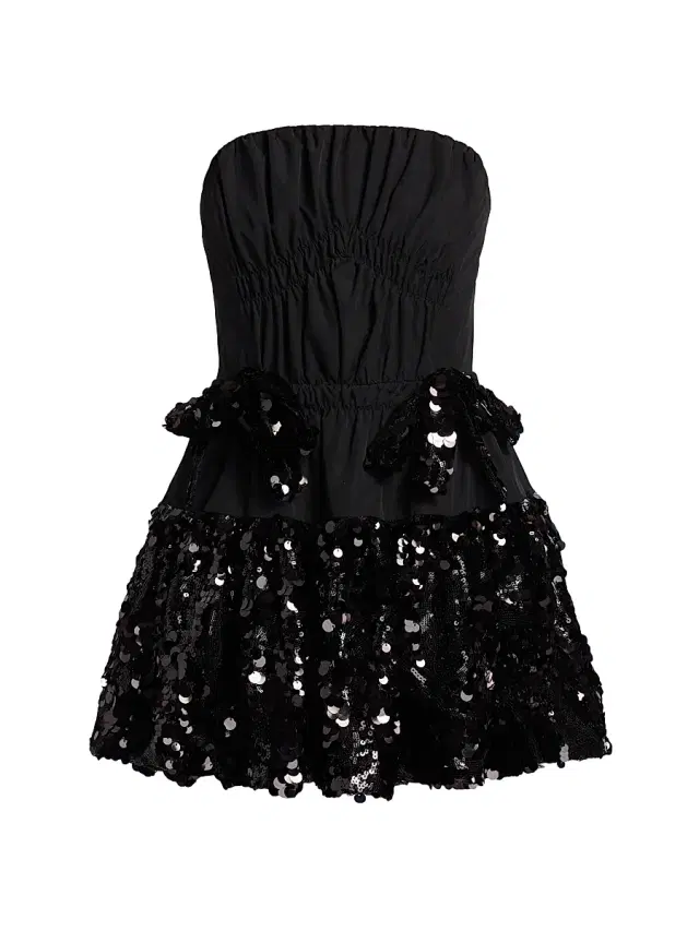 AKNVAS Women's Kamilla Sequined Strapless Minidress - Black