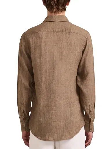 Frescobol Carioca Men's Antonio Linen Button-Front Shirt - Khaki | Thumbnail 3