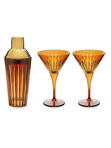 L'Objet Prism 3-Piece Glass Cocktail Set - Amber | Thumbnail 1