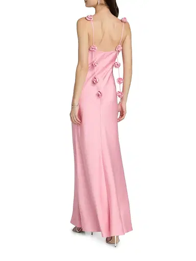 As It May Women's Satin V-Neck Draped Gown - Ballet Pink | Thumbnail 5
