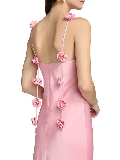 As It May Women's Satin V-Neck Draped Gown - Ballet Pink | Thumbnail 6