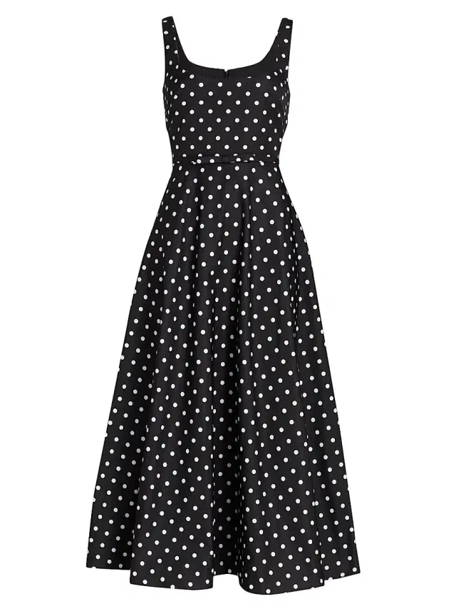 As It May Women's Classic Polka Dot Midi-Dress - Black Classic Polka Dot