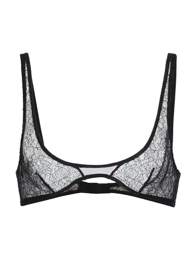 Kiki de Montparnasse Women's Petite Fleur Lace Scoopneck Bra - Black | Thumbnail 1 Kiki de Montparnasse Women's Petite Fleur Lace Scoopneck Bra - Black | Thumbnail 1