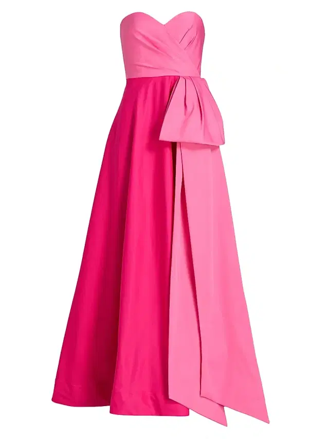 Women's Sweetheart Two-Tone Strapless Gown - Poppy Pink Flamingo