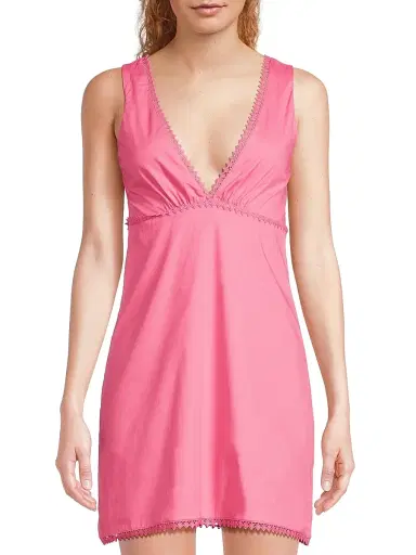 Peixoto Women's Sarita Cotton Minidress - Lychee Rose | Thumbnail 3 Peixoto Women's Sarita Cotton Minidress - Lychee Rose | Thumbnail 3
