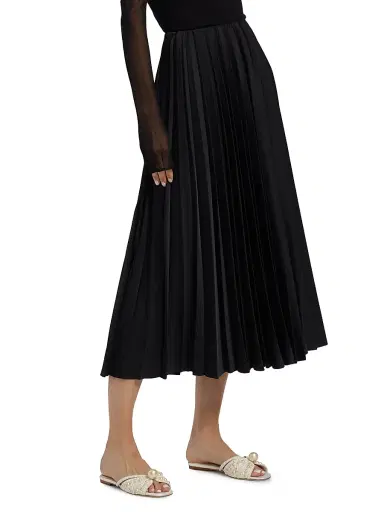 Jason Wu Collection Women's Crepe Satin Pleated Midi-Skirt - Black | Thumbnail 4 Jason Wu Collection Women's Crepe Satin Pleated Midi-Skirt - Black | Thumbnail 4