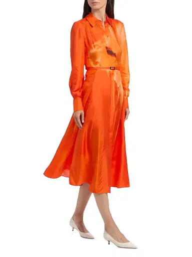 Jason Wu Collection Women's Watercolor Floral Silk Pleated Shirtdress | Thumbnail 2 Jason Wu Collection Women's Watercolor Floral Silk Pleated Shirtdress | Thumbnail 2