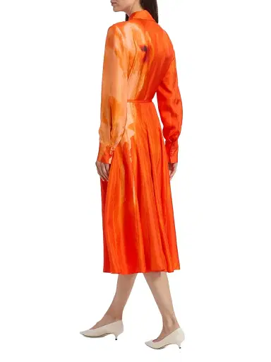 Jason Wu Collection Women's Watercolor Floral Silk Pleated Shirtdress | Thumbnail 5 Jason Wu Collection Women's Watercolor Floral Silk Pleated Shirtdress | Thumbnail 5