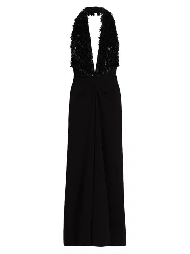 Proenza Schouler Women's Moira Sequin Fringe Maxi Dress - Black - Size 8 | Thumbnail 1 Proenza Schouler Women's Moira Sequin Fringe Maxi Dress - Black - Size 8 | Thumbnail 1