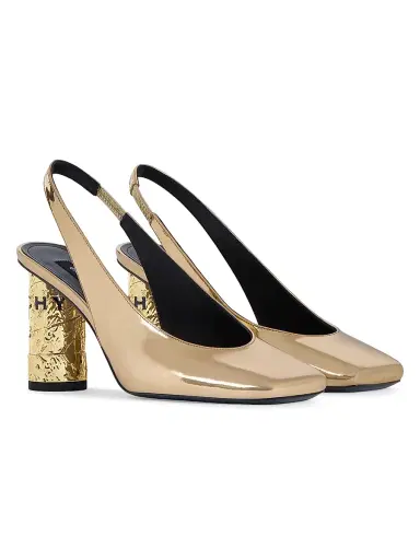 Givenchy Women's Tape Slingback Pumps in Mirror Effect Leather | Thumbnail 2 Givenchy Women's Tape Slingback Pumps in Mirror Effect Leather | Thumbnail 2