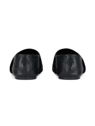 Givenchy Women's Sliced Square Ballerinas in Textured-Effect Leather - Black - Size 11 | Thumbnail 5