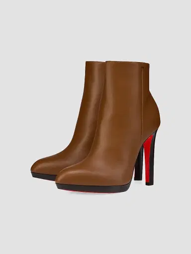 Christian Louboutin Women's Fannylove 120MM Leather Booties - Cuoio - Size 11 | Thumbnail 2