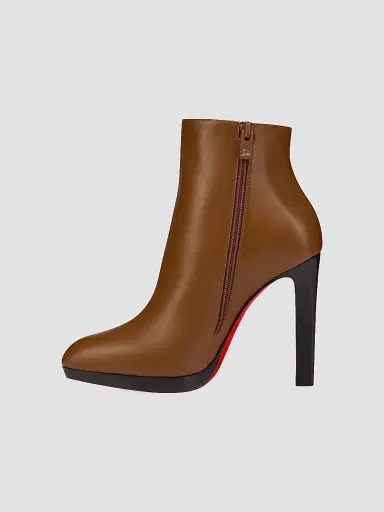 Christian Louboutin Women's Fannylove 120MM Leather Booties - Cuoio - Size 11 | Thumbnail 3