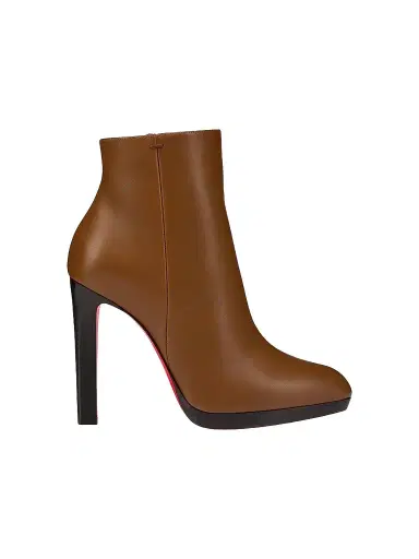 Christian Louboutin Women's Fannylove 120MM Leather Booties - Cuoio - Size 11 | Thumbnail 1