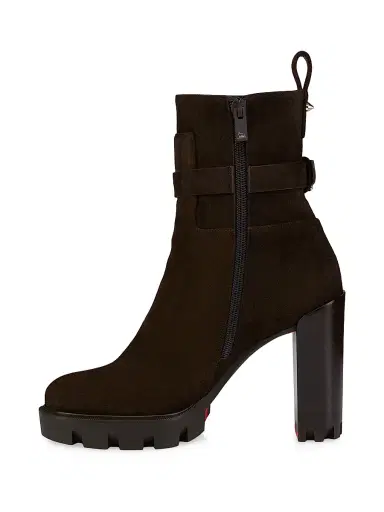Christian Louboutin Women's Dianouchette Lug 100MM Suede Booties - Cafe - Size 12 | Thumbnail 4 Christian Louboutin Women's Dianouchette Lug 100MM Suede Booties - Cafe - Size 12 | Thumbnail 4
