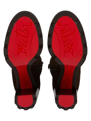 Christian Louboutin Women's Dianouchette Lug 100MM Suede Booties - Cafe - Size 12 | Thumbnail 5 Christian Louboutin Women's Dianouchette Lug 100MM Suede Booties - Cafe - Size 12 | Thumbnail 5