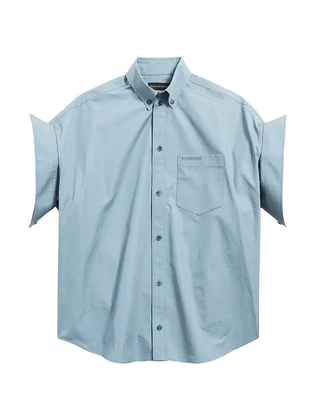 Balenciaga Women's Tucked Sleeve Shirt - Grey Blue