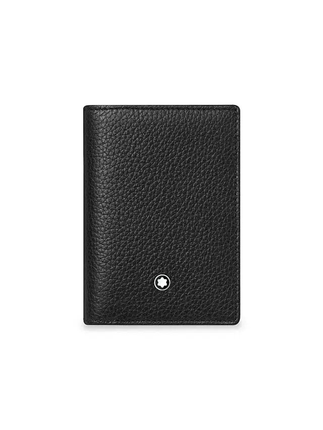 Men's Meisterstück Soft Grain Leather Wallet Business Card Holder - Black