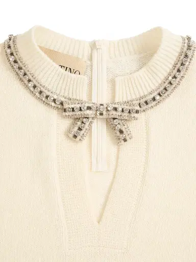 Valentino Garavani Women's Embroidered Wool Jumper - Ivory - Size XS | Thumbnail 6