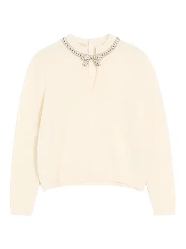 Valentino Garavani Women's Embroidered Wool Jumper - Ivory - Size XS | Thumbnail 1