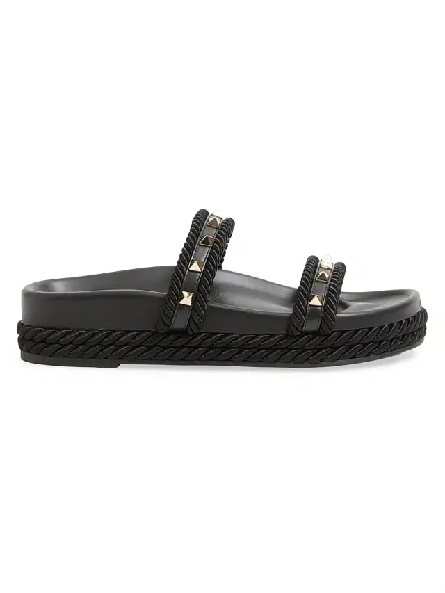Valentino Garavani Women's Rockstud 20MM Slide Sandals in Calfskin - Black