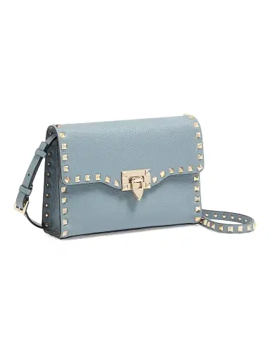 Valentino Garavani Women's Small Rockstud Grainy Calfskin Crossbody Bag - Stone | Thumbnail 2 Valentino Garavani Women's Small Rockstud Grainy Calfskin Crossbody Bag - Stone | Thumbnail 2