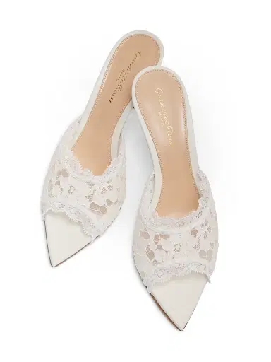 Gianvito Rossi Women's Lyon 85MM Lace Sandals - White - Size 11 | Thumbnail 4 Gianvito Rossi Women's Lyon 85MM Lace Sandals - White - Size 11 | Thumbnail 4