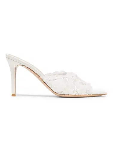 Gianvito Rossi Women's Lyon 85MM Lace Sandals - White - Size 11 | Thumbnail 1 Gianvito Rossi Women's Lyon 85MM Lace Sandals - White - Size 11 | Thumbnail 1