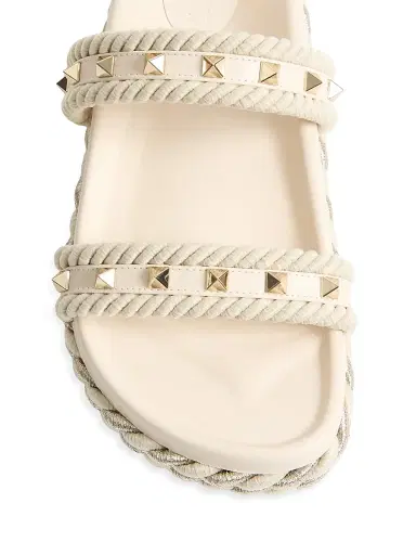 Valentino Garavani Women's Rockstud 20MM Slide Sandals in Calfskin - Light | Thumbnail 4 Valentino Garavani Women's Rockstud 20MM Slide Sandals in Calfskin - Light | Thumbnail 4