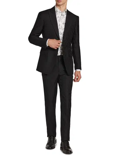 Etro Men's Roma Tonal Animal-Print Straight-Leg Trousers | Thumbnail 2