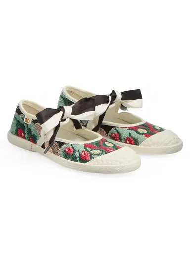 Valentino Women's Ballerina Bay By Bay Sneakers in Jacquard Fabric | Thumbnail 2