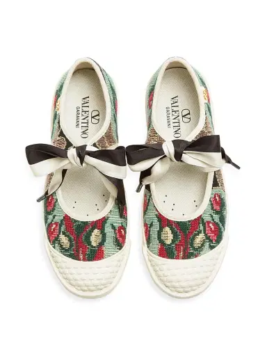 Valentino Women's Ballerina Bay By Bay Sneakers in Jacquard Fabric | Thumbnail 4