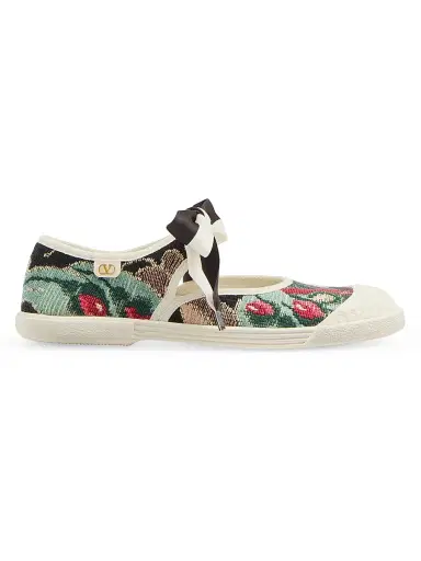 Valentino Women's Ballerina Bay By Bay Sneakers in Jacquard Fabric | Thumbnail 1