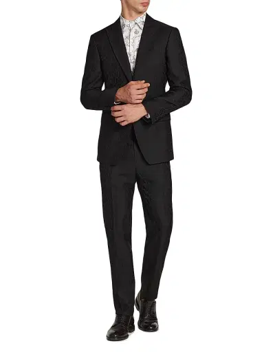 Etro Men's Fuji Tonal Animal-Print Evening Jacket | Thumbnail 2