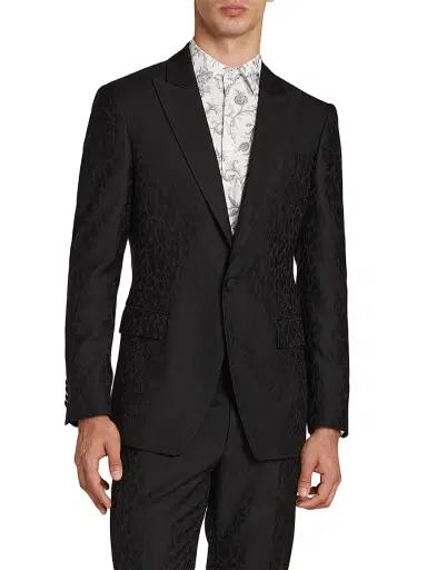 Etro Men's Fuji Tonal Animal-Print Evening Jacket | Thumbnail 3