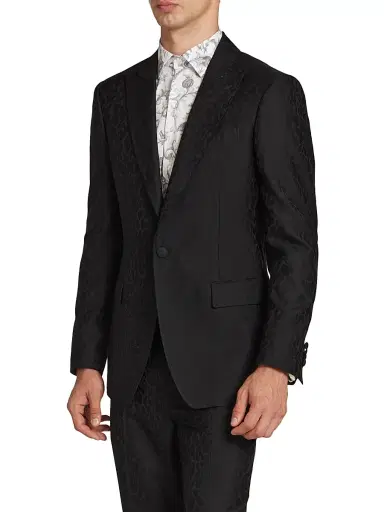 Etro Men's Fuji Tonal Animal-Print Evening Jacket | Thumbnail 4